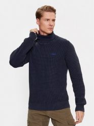Aeronautica Militare Golf 232MA1451L512 Granatowy Regular Fit. Niebieskie golfy Aeronautica Militare, l, bez wzorów, z bawełny, bez kołnierzyka, bez ramiączek. Za 599.99 zł.