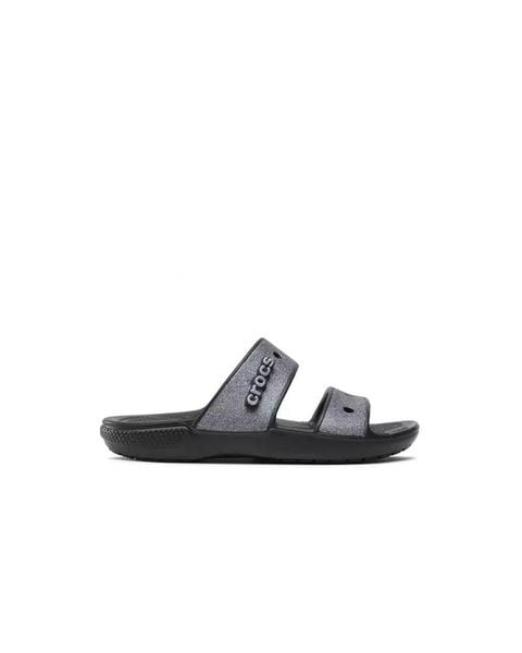 Klapki Dla Dorosłych Crocs Classic Glitter Sandal. Czarne klapki Crocs, z materiału. Za 99.99 zł.