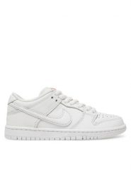 Nike Sneakersy Sb Dunk Low Pro FJ1674 100 Biały. Białe buty sportowe casual Nike, bez wzorów, ze skóry, bez zapięcia. Za 609.99 zł.