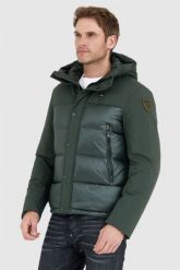 BLAUER Ciemnozielona puchowa kurtka męska z kapturem, Rozmiar 3XL. Zielone kurtki Blauer USA, l, bez wzorów, z puchu, z kapturem. W wyprzedaży za 1,599.99 zł.