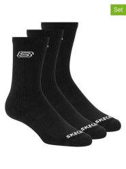 Skechers Skarpety (3 pary) w kolorze czarnym rozmiar: 42-46. Czarne skarpety Skechers, bez wzorów, ze splotem. Za 21.99 zł.