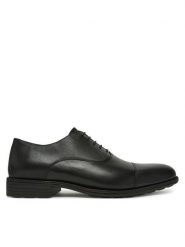 Geox Półbuty U55H8A 00043 C9999 Czarny. Czarne eleganckie półbuty Geox, bez wzorów, ze skóry, bez obcasa, bez zapięcia. Za 549.99 zł.