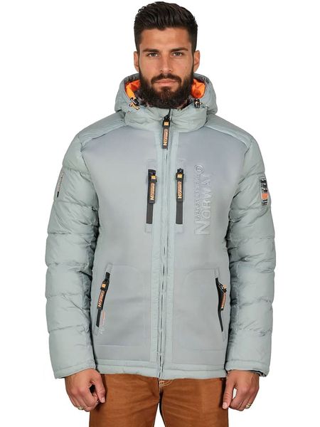 Geographical Norway Kurtka puchowa "Beachwood" w kolorze szarym rozmiar: XXL. Szare kurtki Geographical Norway, na zimę, xxl, bez wzorów, z puchu, bez kaptura. Za 310.38 zł.