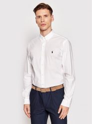 Polo Ralph Lauren Koszula 710832480002 Biały Slim Fit. Białe koszule Polo Ralph Lauren, m, bez wzorów, z bawełny, bez kołnierzyka, bez ramiączek. Za 639.99 zł.