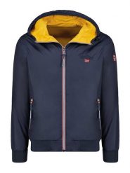 Geographical Norway Dwustronna kurtka przejściowa "Arrivial" w kolorze granatowo-żółtym rozmiar: L. Niebieskie kurtki Geographical Norway, l, bez wzorów, bez kaptura. Za 181.33 zł.