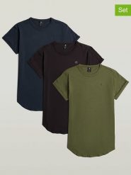 G-Star Koszulki (3 szt.) w kolorze granatowym, oliwkowym i czarnym rozmiar: M. Czarne bezrękawniki G-Star, m, bez wzorów, z bawełny, bez kołnierzyka, bez ramiączek. Za 197.17 zł.