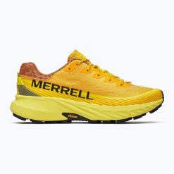 Buty do biegania męskie Merrell Agility Peak 5 rush. Żółte buty do biegania Merrell, bez wzorów, bez zapięcia, do biegania. Za 479.99 zł.