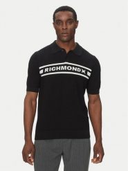 Richmond X Sweter UMP25128PO Czarny Regular Fit. Czarne swetry rozpinane RICHMOND X, m, bez wzorów, z bawełny, bez kołnierzyka, bez ramiączek. Za 369.99 zł.