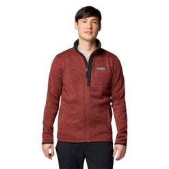 Bluza sportowa męska Columbia Sweater Weather Full Zip 2.0. Czerwone bluzy bez kaptura Columbia, m, bez wzorów, z materiału, bez kaptura. Za 412.15 zł.