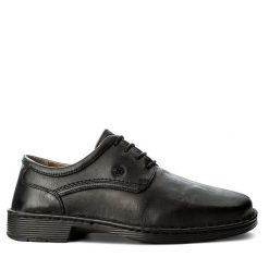 Półbuty Josef Seibel. Czarne eleganckie półbuty Josef Seibel, bez wzorów, bez obcasa, bez zapięcia. Za 269.99 zł.