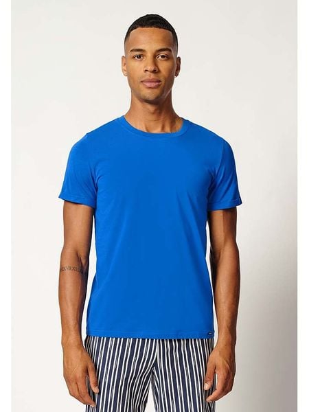 Skiny Koszulka piżamowa w kolorze niebieskim rozmiar: M. Niebieskie piżamy Skiny, m, bez wzorów, bez ramiączek. Za 78.84 zł.