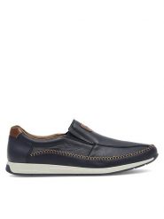 Rieker Półbuty 11962-14 Granatowy. Niebieskie eleganckie półbuty Rieker, bez wzorów, ze skóry, bez obcasa, bez zapięcia. Za 379.99 zł.