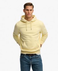 Superdry Bluza z kapturem Essential Logo luźny krój z bawełną i recyklingiem. Żółte bluzy z kapturem Superdry, xl, bez wzorów, z bawełny, z kapturem. Za 336.85 zł.