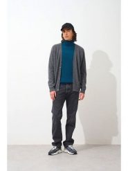 AUTHENTIC CASHMERE Kaszmirowy kardigan w kolorze antracytowym rozmiar: M. Czarne swetry rozpinane AUTHENTIC CASHMERE, m, bez wzorów, z kaszmiru, bez kołnierzyka, bez ramiączek. Za 456.99 zł.