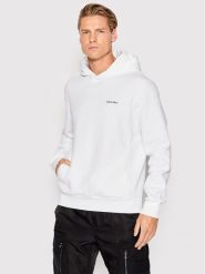 Calvin Klein Bluza Micro Logo K10K109927 Biały Regular Fit. Białe bluzy CALVIN KLEIN, m, bez wzorów, z bawełny, bez kaptura. Za 309.99 zł.