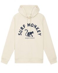 Bluza z bawełny organicznej –zakrzywione logo –zkapturem /dla dorosłych(kremowa). Białe bluzy z kapturem SURF MONKEY, m, bez wzorów, z bawełny, z kapturem. Za 345.00 zł.