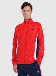 4F Bluza dresowa rozpinana bez kaptura męska - czerwona S. Czerwone bluzy 4F, m, bez wzorów, z dresówki, bez kaptura. W wyprzedaży za 99.99 zł.