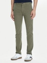 BOSS Chinosy 50548006 Zielony Slim Fit. Zielone eleganckie spodnie Boss, m, z bawełny. Za 599.99 zł.
