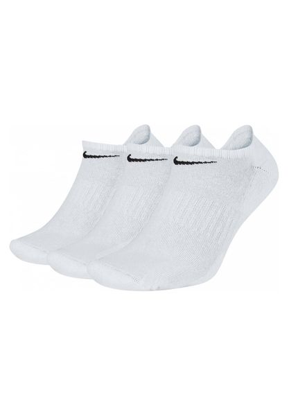 Skarpety Stopki do biegania unisex Everyday Cushion No Show 3 pary. Białe skarpety Nike, bez wzorów, z bawełny. Za 190.00 zł.