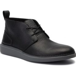 Trzewiki CLARKS - Hale Lo 261396237 Black Leather. Czarne botki sznurowane Clarks, bez wzorów, ze skóry, bez obcasa, bez zapięcia. W wyprzedaży za 249.00 zł.