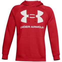 Bluza fitness męska Under Armour Rival Fleece Big Logo HD. Czerwone bluzy Under Armour, m, bez wzorów, bez kaptura. W wyprzedaży za 159.00 zł.