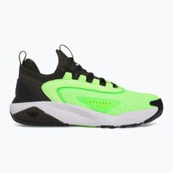 Buty treningowe męskie Under Armour Project Rock 7. Zielone buty treningowe Under Armour, bez wzorów, na fitness i siłownię. Za 629.99 zł.