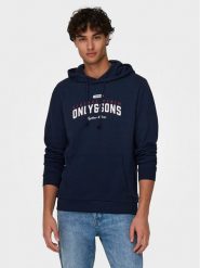 Only & Sons Bluza Lenny 22028594 Granatowy Regular Fit. Niebieskie bluzy Only & Sons, m, bez wzorów, z bawełny, bez kaptura. Za 89.99 zł.