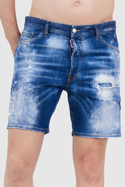 DSQUARED2 Jeansowe szorty męskie, Rozmiar 46. Niebieskie szorty Dsquared2, m, bez wzorów, z jeansu, marine. W wyprzedaży za 1,050.99 zł.