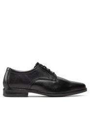 Clarks Półbuty Howard Walk 261612857 Czarny. Czarne eleganckie półbuty Clarks, bez wzorów, ze skóry, bez obcasa, bez zapięcia. Za 319.99 zł.