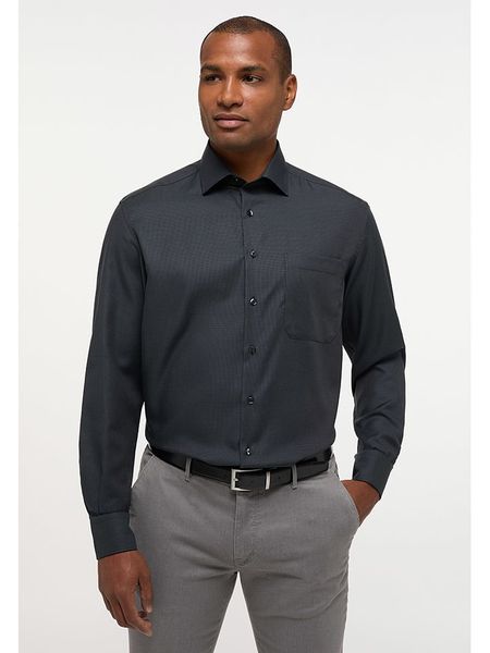 Eterna Koszula - Comfort fit - w kolorze czarnym rozmiar: 43. Czarne koszule Eterna, bez wzorów, z bawełny, bez kołnierzyka, bez ramiączek. Za 122.38 zł.