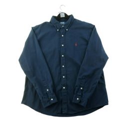 Second life - Koszula klasyczna męska jednolita Custom Fit - Jak nowy. Niebieskie koszule RALPH LAUREN, l, bez wzorów, bez kołnierzyka, bez ramiączek. Za 212.96 zł.