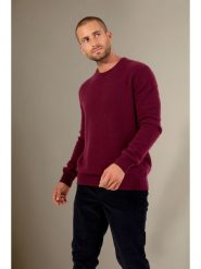 Perfect Cashmere Kaszmirowy sweter "Eden" w kolorze jagodowym rozmiar: XXL. Czerwone swetry nierozpinane Perfect Cashmere, xxl, bez wzorów, z kaszmiru, bez kołnierzyka, bez ramiączek. Za 608.99 zł.