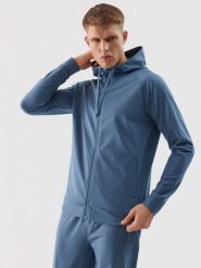 4F Bluza treningowa rozpinana z kapturem męska - granatowa 3XL. Niebieskie bluzy z kapturem 4F, m, bez wzorów, z dzianiny, z kapturem. W wyprzedaży za 99.99 zł.