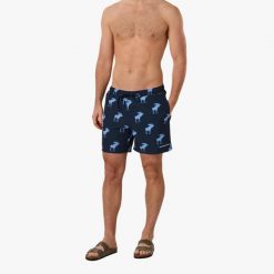 Szorty kąpielowe pływanie męskie Swedemount Forest Stretch Beach Shorts. Niebieskie odzież kąpielowa SWEDEMOUNT, m, bez wzorów, sportowe. Za 129.99 zł.