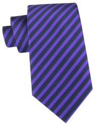 Klasyczny Krawat Klubowy - Alties - Fioletowy, Drobny Prążek. Fioletowe krawaty i muchy Alties, bez wzorów, z tkaniny. Za 49.00 zł.