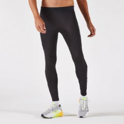 Legginsy do biegania męskie Kiprun Run 500 Warm ocieplane. Czarne legginsy długie sportowe KIPRUN, m, bez wzorów, z elastanu, do biegania. Za 139.99 zł.