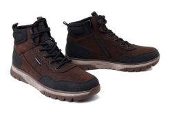RIEKER TEX B9310-24 brown combination, trzewiki męskie. Brązowe botki sznurowane Rieker, bez wzorów, z wełny, bez obcasa, bez zapięcia. Za 489.90 zł.