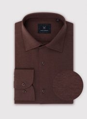 PAKO LORENTE – Ciemna brązowa bawełniana koszula męska. Brązowe koszule Pako Lorente, m, bez wzorów, z bawełny, bez kołnierzyka, bez ramiączek. Za 299.99 zł.