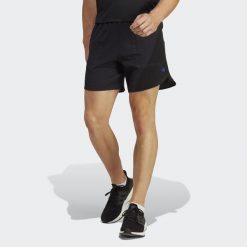 Spodenki treningowe męskie adidas HIIT. Czarne krótkie spodenki sportowe Adidas, m, bez wzorów, z elastanu. Za 162.35 zł.