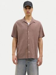 Jack&Jones Koszula Luke 12255781 Brązowy Relaxed Fit. Brązowe koszule Jack&Jones, m, bez wzorów, z bawełny, bez kołnierzyka, bez ramiączek. Za 99.99 zł.