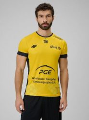 4F Koszulka meczowa replika domowa z sezonu 2025/26 męska 4F x Skra Bełchatów - żółta M. Żółte t-shirty 4F, l, bez wzorów, z dzianiny, bez kołnierzyka, bez ramiączek. Za 179.99 zł.