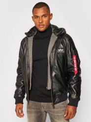 Alpha Industries Kurtka skórzana Ma-1 D-Tec 193129 Czarny Regular Fit. Czarne kurtki Alpha Industries, m, bez wzorów, ze skóry, bez kaptura. Za 1,529.00 zł.