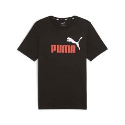 T-Shirt Puma Ess+ 2 Z Logo Tee Dorosłych. Czarne t-shirty sportowe Puma, bez wzorów, bez ramiączek, do biegania. Za 71.99 zł.