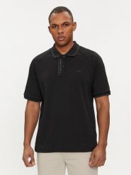 Calvin Klein Polo Logo Tape K10K112463 Czarny Regular Fit. Czarne koszulki polo CALVIN KLEIN, m, bez wzorów, z bawełny, bez kołnierzyka, bez ramiączek. Za 219.99 zł.