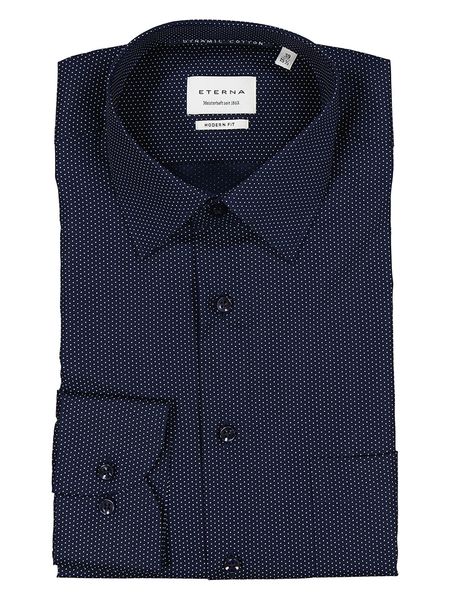 Eterna Koszula - Modern fit - w kolorze granatowym rozmiar: 43. Niebieskie koszule Eterna, bez wzorów, z bawełny, bez kołnierzyka, bez ramiączek. Za 122.67 zł.