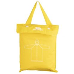Trespass It May Rain – Żółty płaszcz przeciwdeszczowy unisex. Żółte kurtki przeciwdeszczowe Trespass, bez wzorów, bez kaptura. Za 200.99 zł.