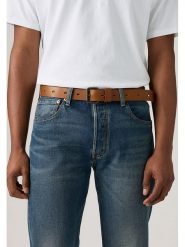 Levi's Skórzany pasek w kolorze jasnobrązowym rozmiar: 100. Brązowe paski Levi's®, bez wzorów, z materiału. Za 109.00 zł.