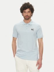 KARL LAGERFELD Polo 745710 552224 Błękitny Regular Fit. Niebieskie koszulki polo KARL LAGERFELD, m, bez wzorów, z bawełny, bez kołnierzyka, bez ramiączek. Za 439.99 zł.