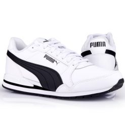 Buty męskie sportowe do chodzenia Puma ST RUNNER. Białe buty do biegania Puma, bez wzorów, bez zapięcia. Za 438.00 zł.