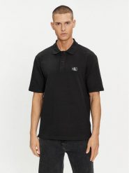 Calvin Klein Jeans Polo J30J325433 Czarny Regular Fit. Czarne koszulki polo Calvin Klein Jeans, m, bez wzorów, z bawełny, bez kołnierzyka, bez ramiączek. Za 209.99 zł.
